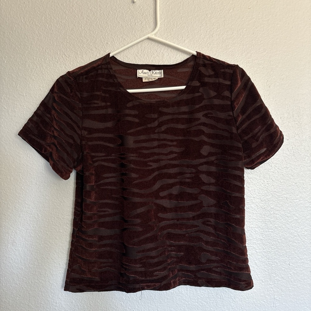 Women's Brown Velvet Top